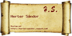Herter Sándor névjegykártya